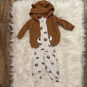 Carter’s Just‎ One You Baby Boy 3M Bear Hoodie Bodysuit Pants Outfit Set